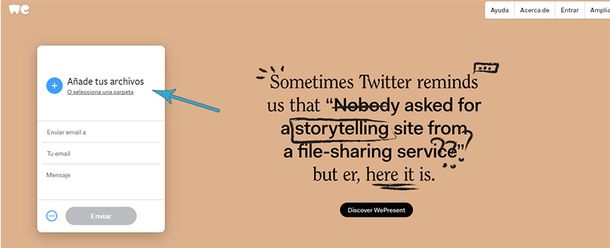 Enviar archivos por WeTransfer